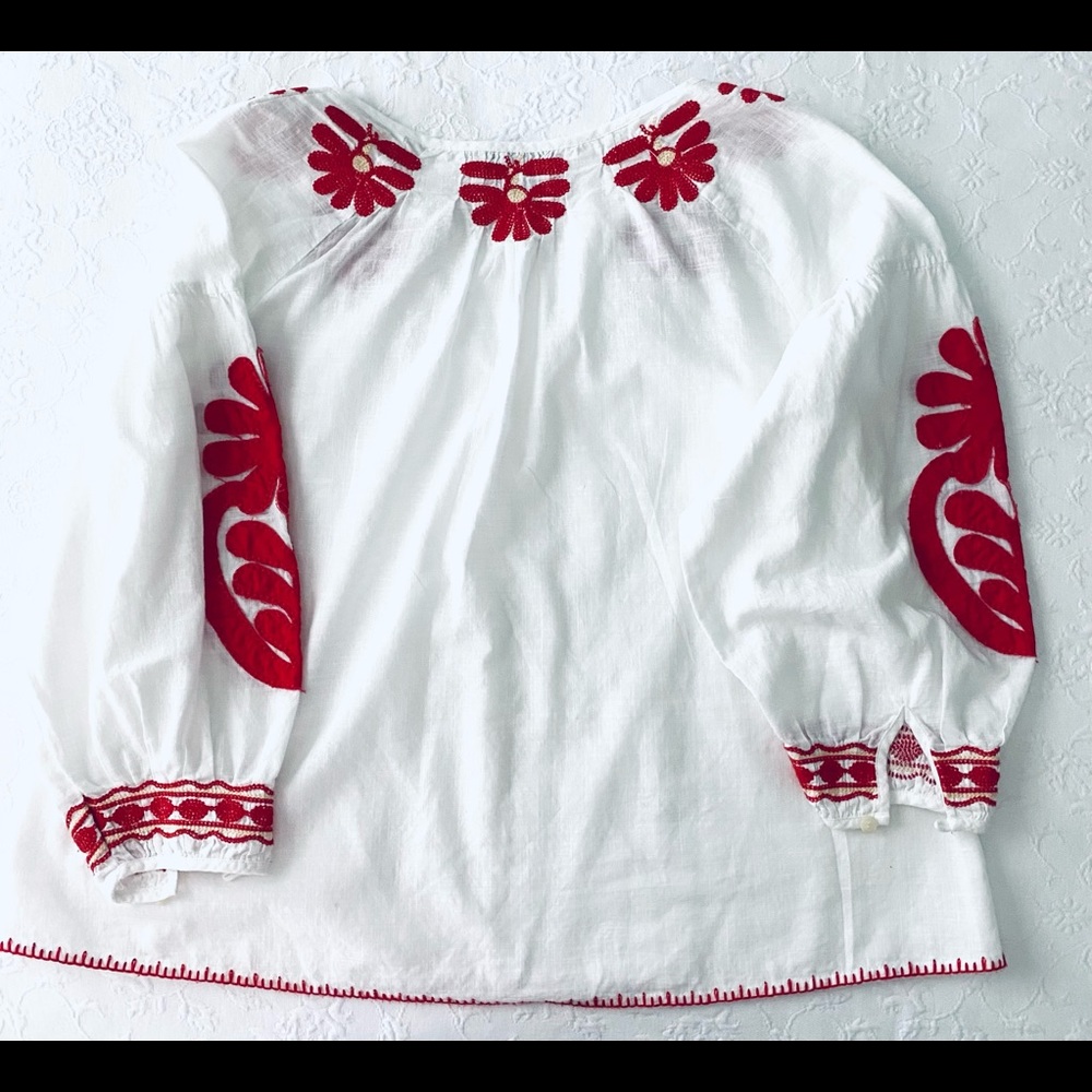 Madewell bohemian embroidered peasant top CS - Picture 2 of 6